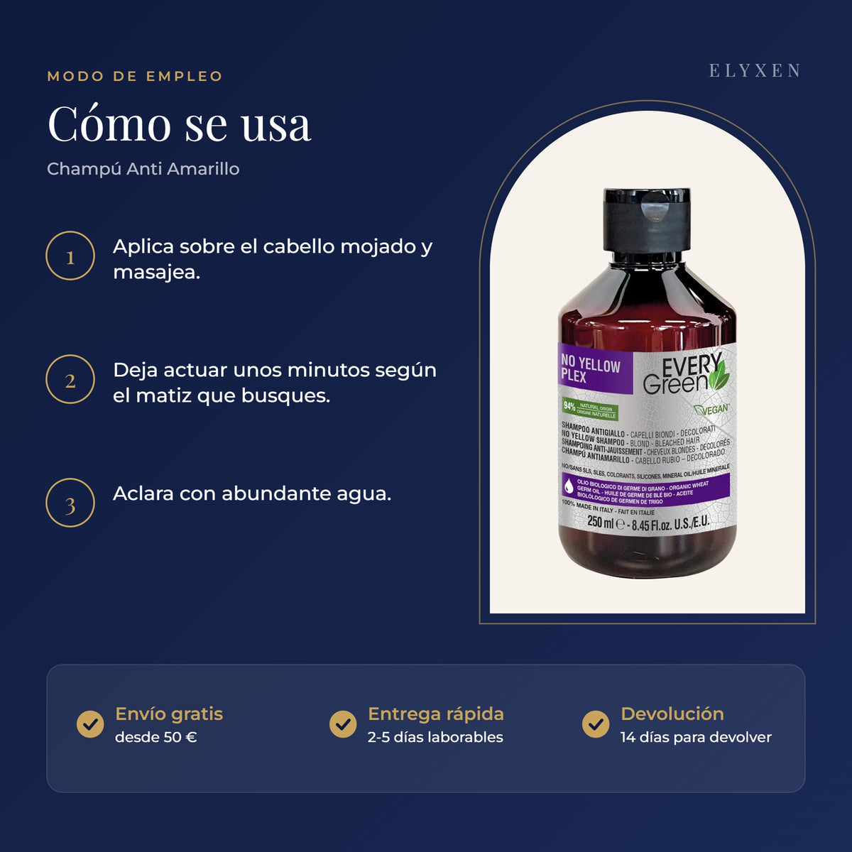 Champú Anti Amarillo - modo de empleo