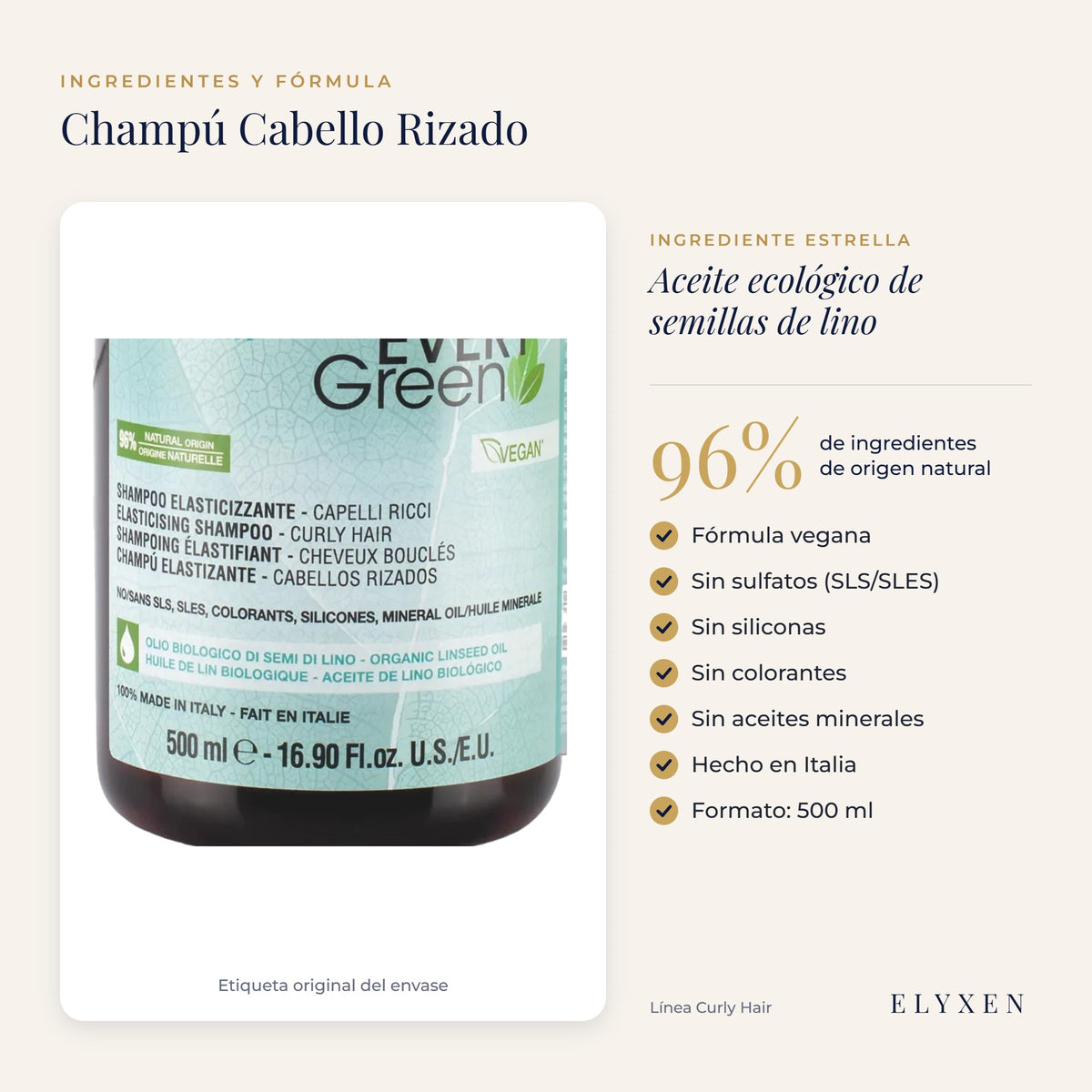 Champú Cabello Rizado - ingredientes y fórmula