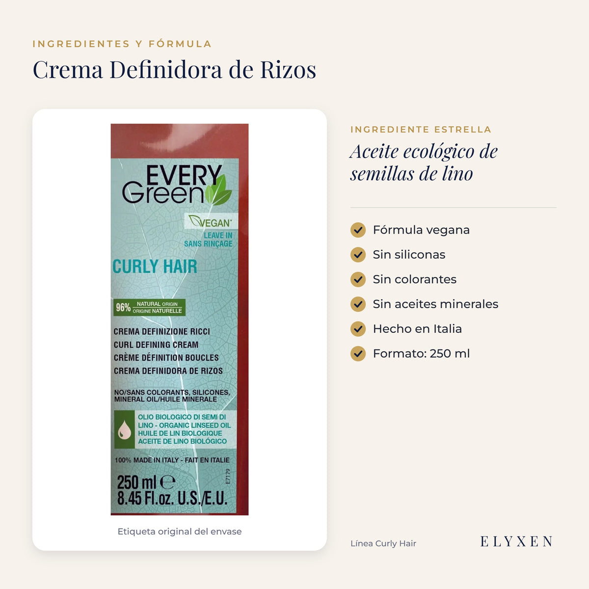 Crema Definidora de Rizos - ingredientes y fórmula