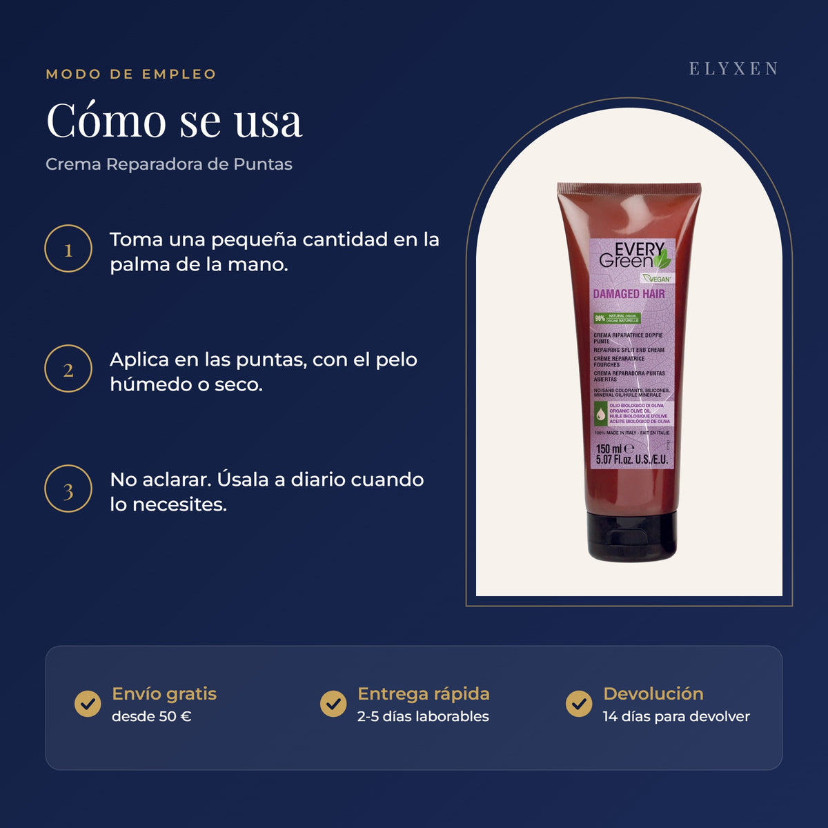 Crema Reparadora de Puntas Abiertas - modo de empleo