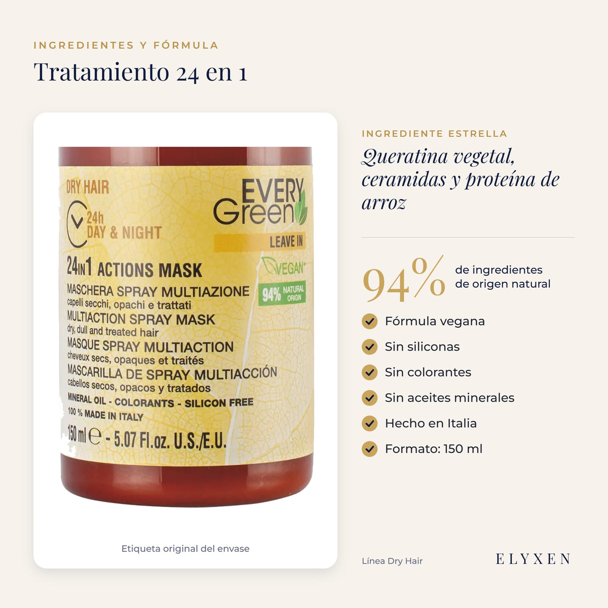 Tratamiento Capilar 24 en 1 - ingredientes y fórmula